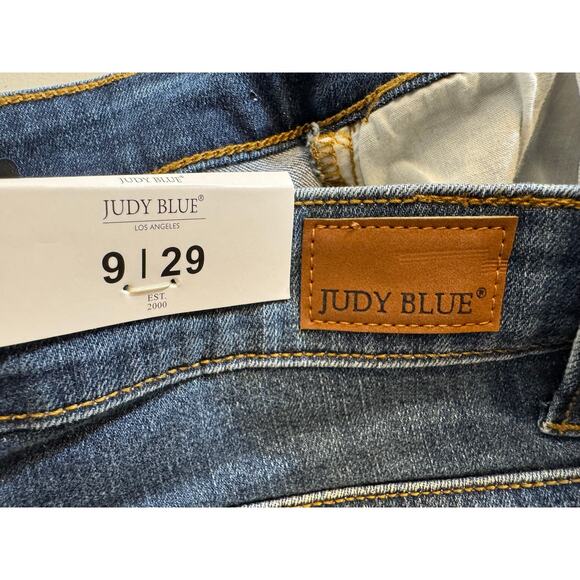 Judy Blue jeans On The Rise high waist distressed raw hem skinny fit Sz 9/29 NEW - Picture 7 of 12